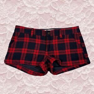 Y2k Abercrombie & Fitch Womens Size 2 Plaid Shorts Polyester Wool Blend